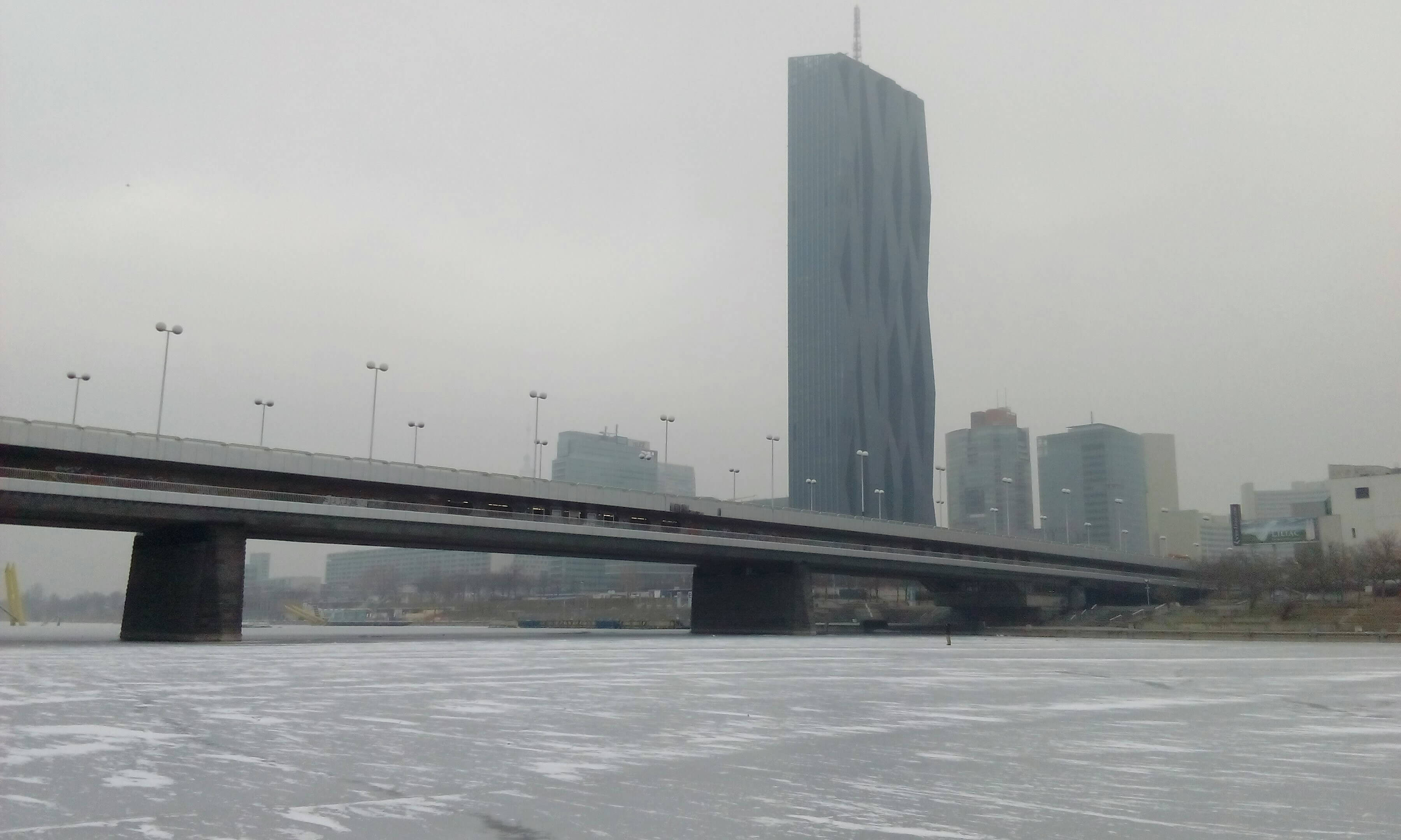 Die vereiste neue Donau in Wien im Jänner 2017. © Nikolas Zimmermann