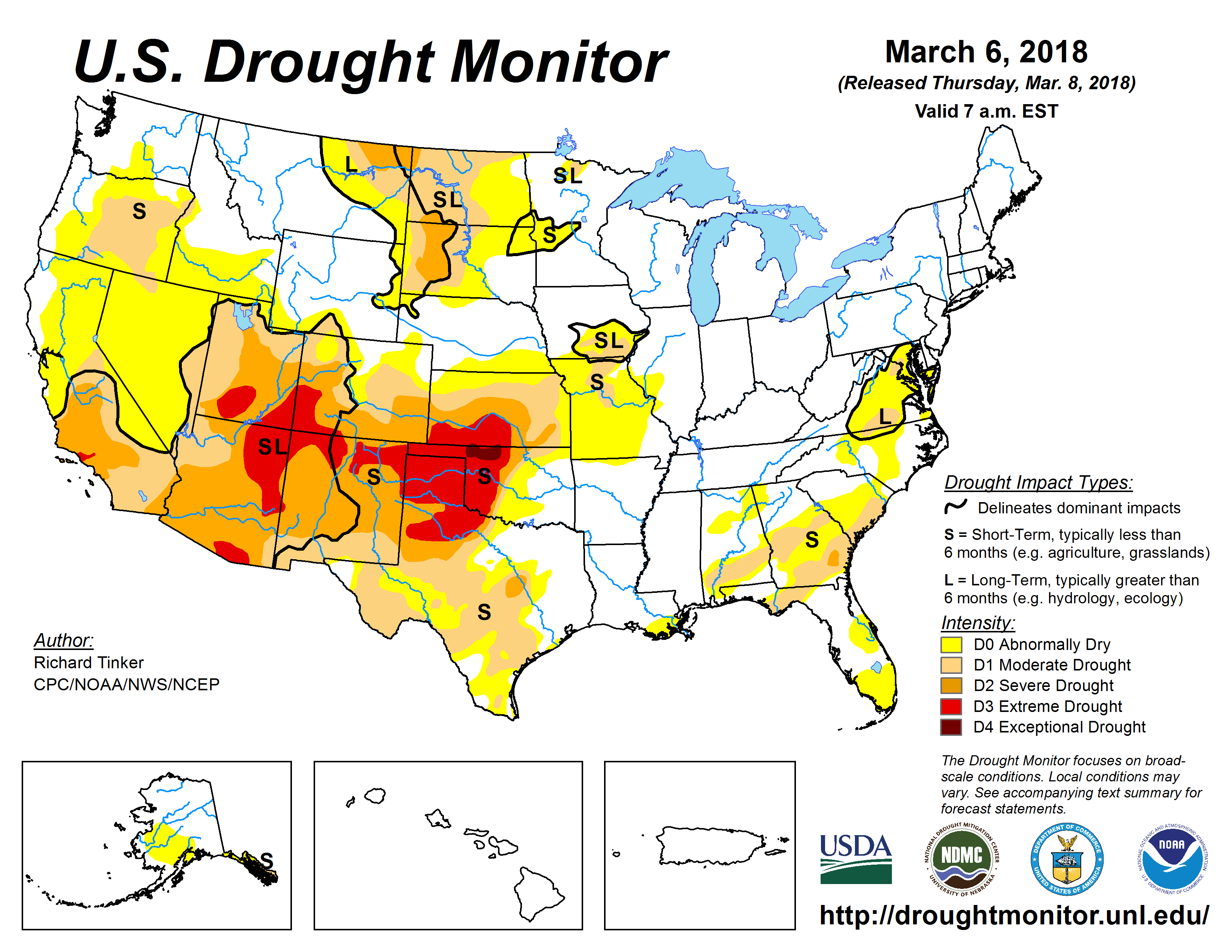 Trockenheit in den USA. © www.droughtmonitor.unl.edu 