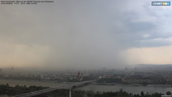 Gewitter über Wien am Montag. © foto-webcam.eu