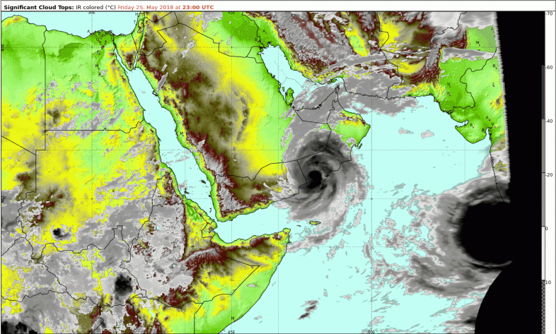 Satellitenbild des Zyklons © UBIMET / EUMETSAT