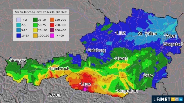 In Osttirol und Kärnten gibt es Hochwasser