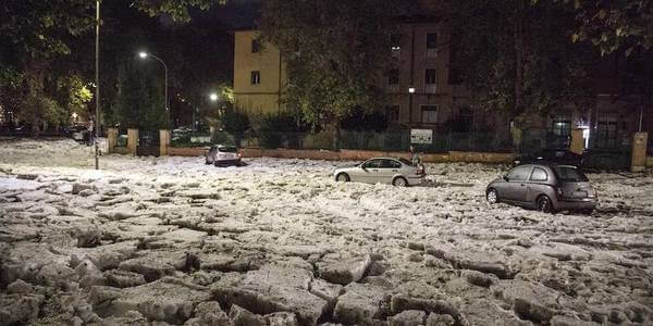 Gewitter mit Hagel und Starkregen in Rom