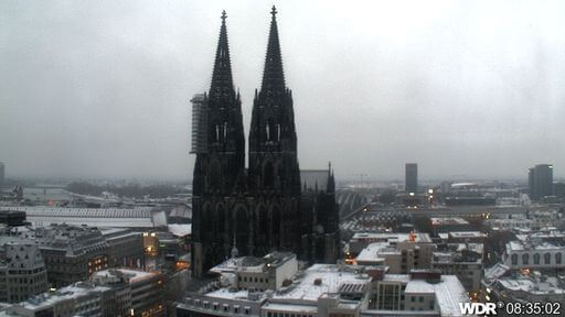 Auch in Köln reichte es für eine dünne Schneedecke