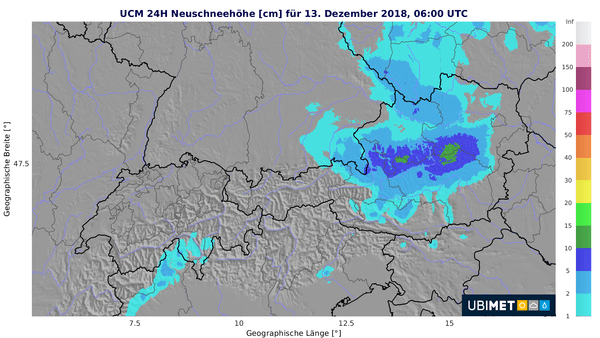 In den Bergen kommt weiterer Neuschnee hinzu.