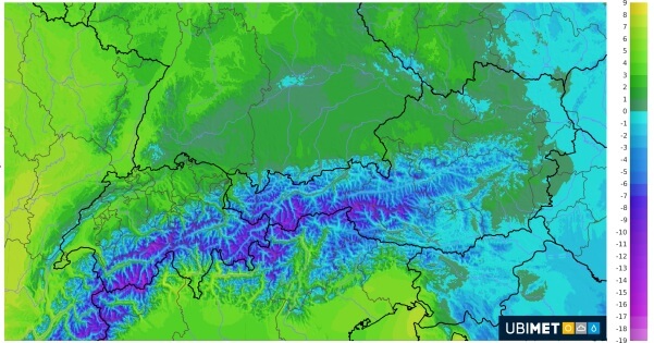 Im Osten bleiben die Temperaturen gedämpft