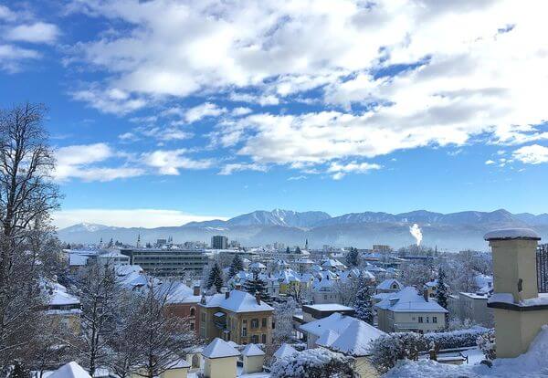 Neuschnee in Klagenfurt