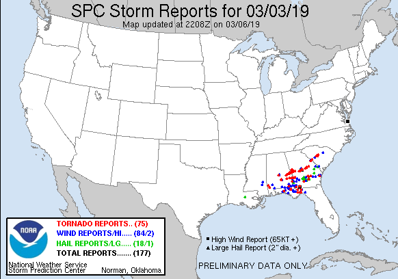 Im Südosten der USA gab es zahlreiche Tornados