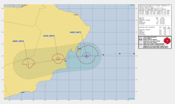 Prognose der weiteren Zugbahn @ Joint Typhoon Warning Centre