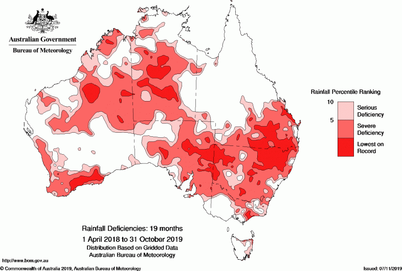 Buschbrände Australien Karte