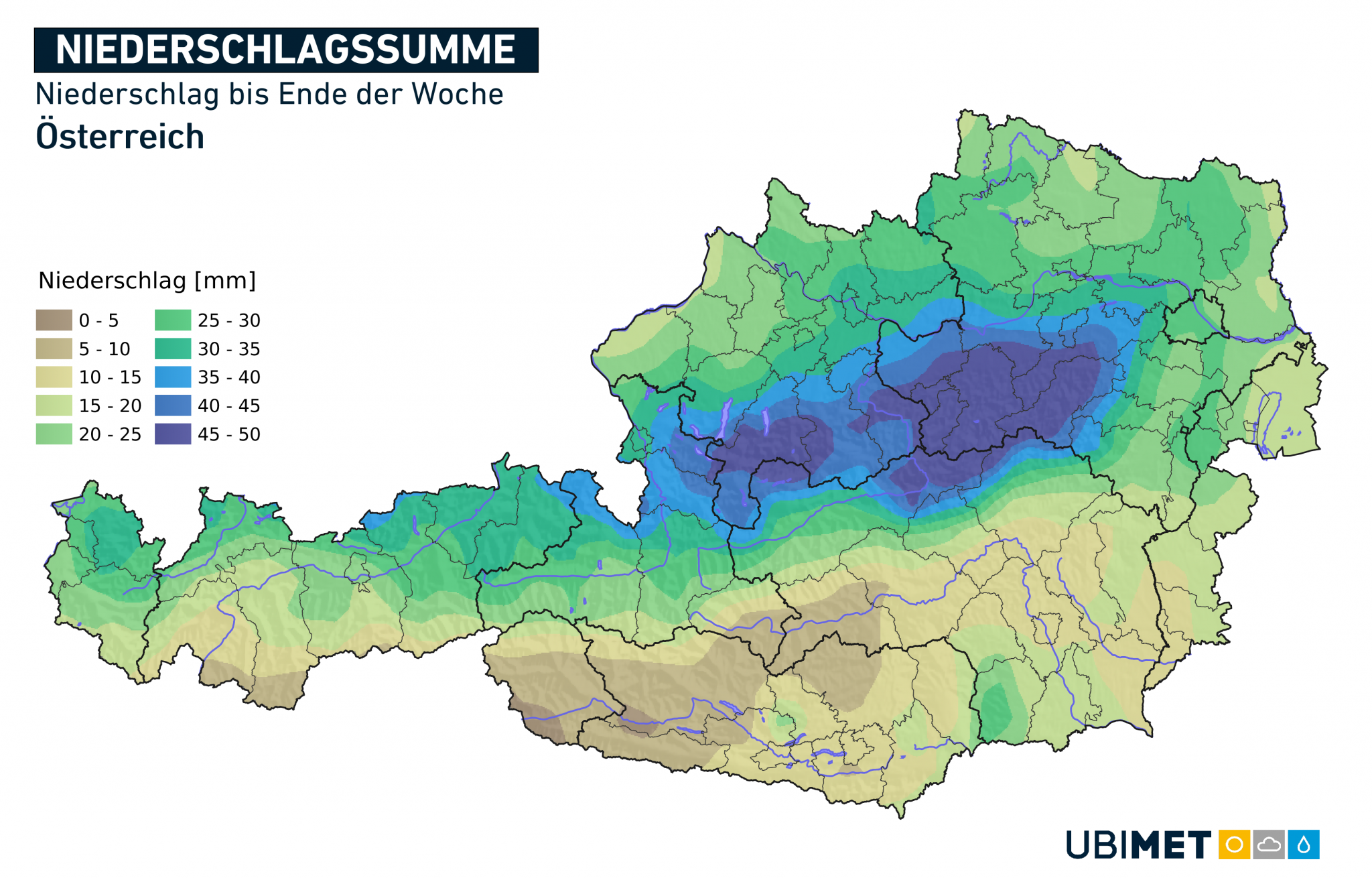 Viel Regen an der Alpennordseite