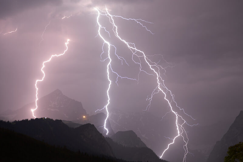 Jahresrückblick 2020: 1,34 Mio. Blitze in Österreich