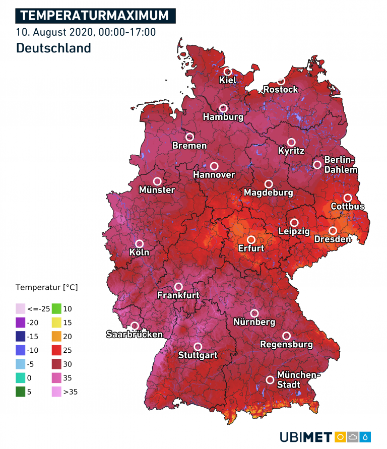 Hochsommer in Deutschland – hohe Temperaturen und kräftige Gewitter