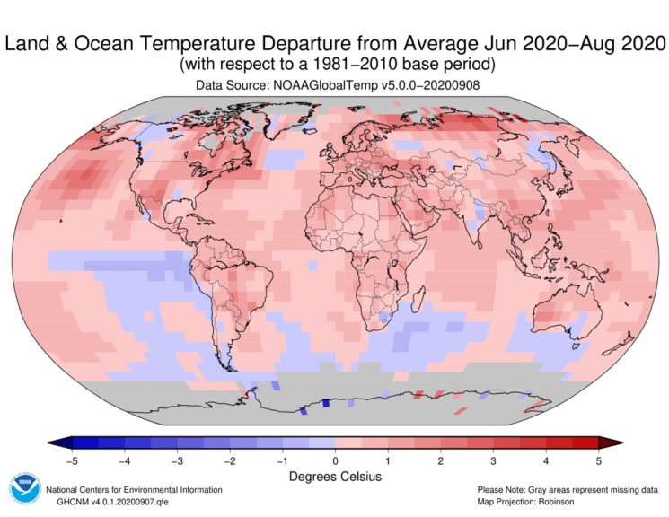 Abweichung der Sommer Temperaturen vom Klimamittel
