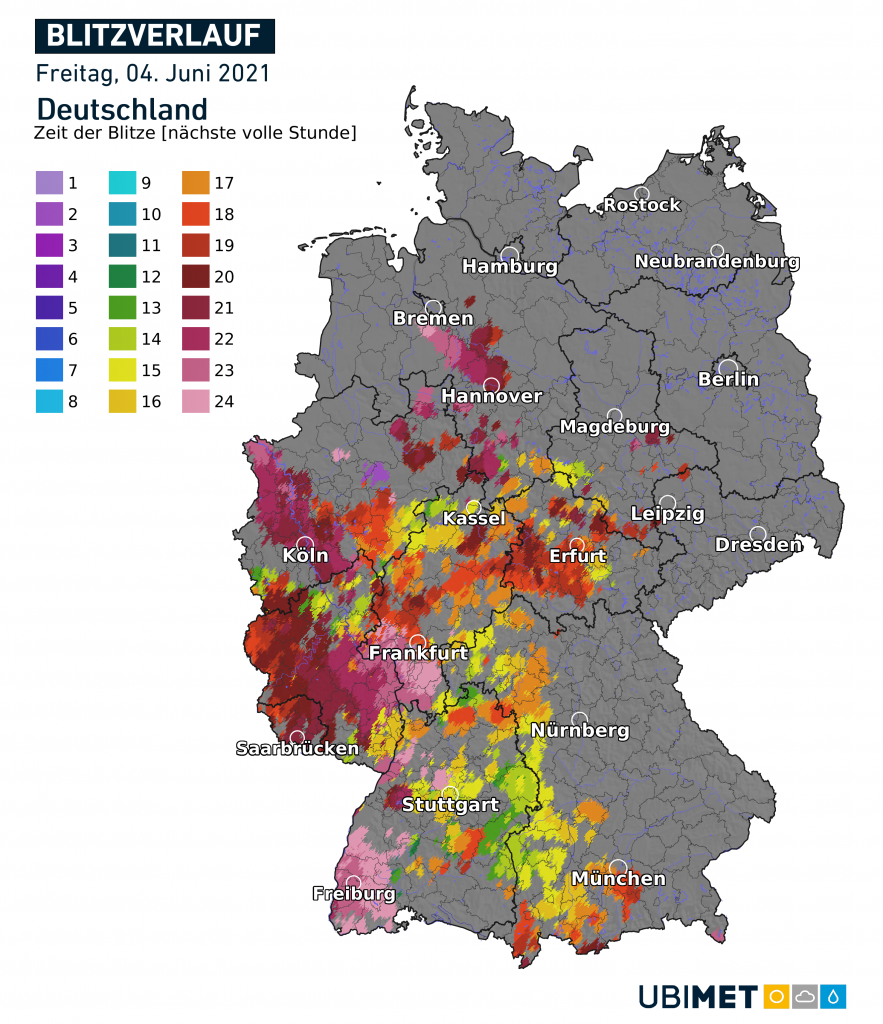 Am Samstag heftige Gewitter quer über Deutschland