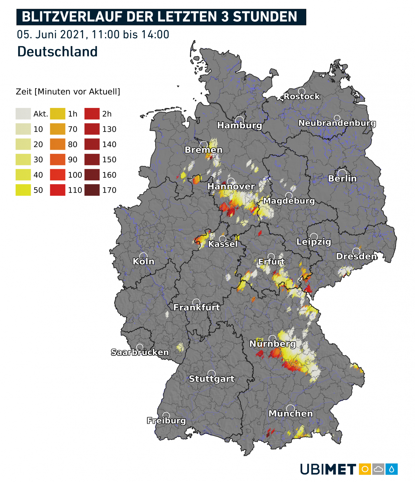 Am Samstag Heftige Gewitter Quer über Deutschland