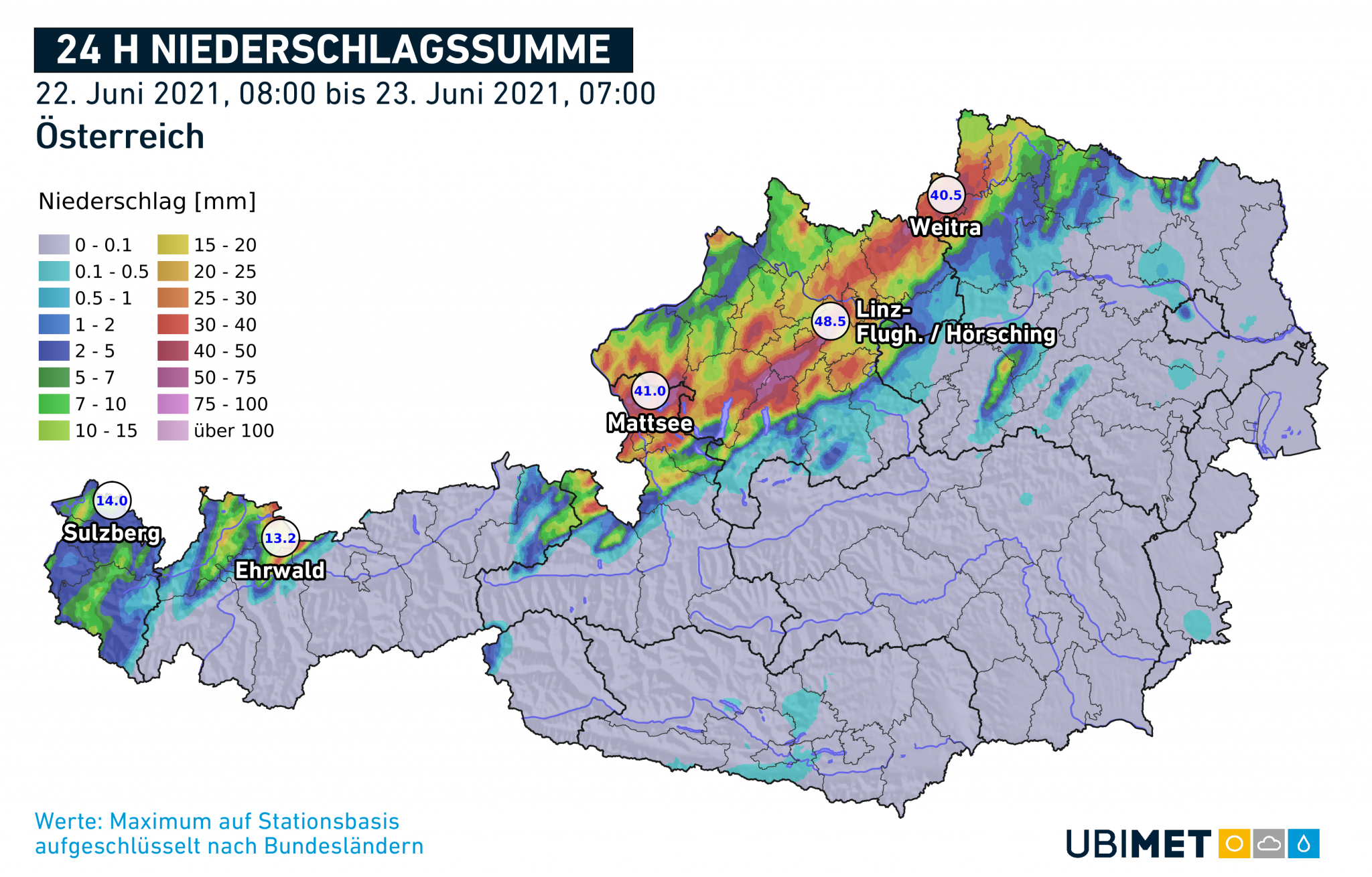 Heftige Unwetter über Oberösterreich am Dienstagabend – eine