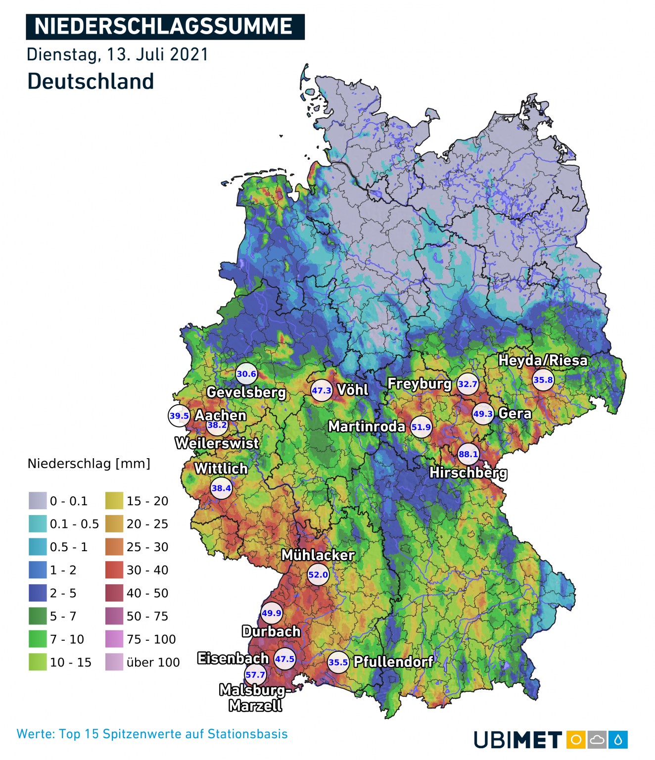 Hochwasser: Starkregen in NRW und Rheinland-Pfalz