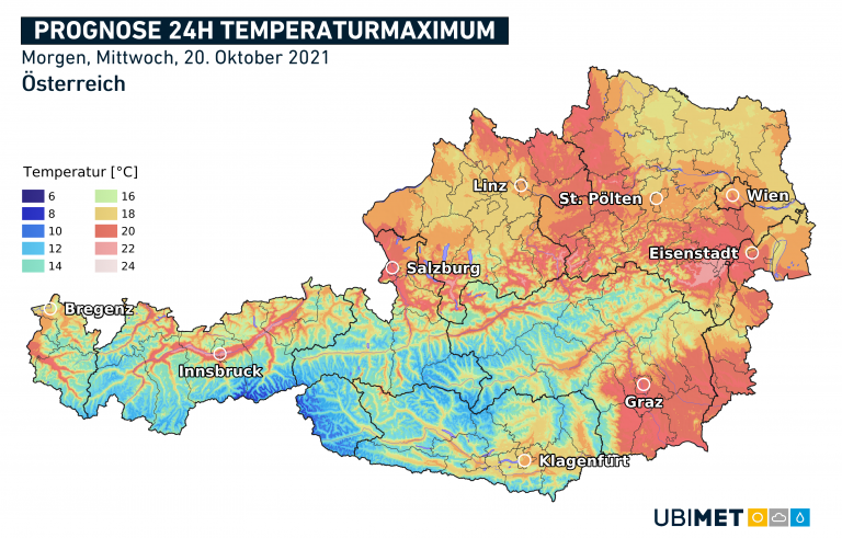 Kaltfront bringt Wetterumschwung, zuvor bis zu 24 Grad