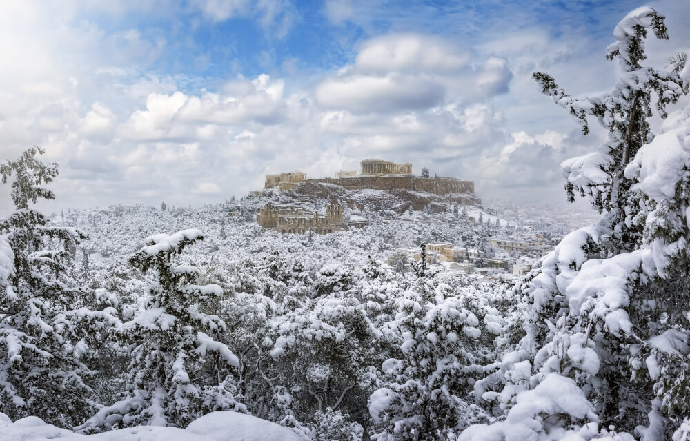 Athen im Winter