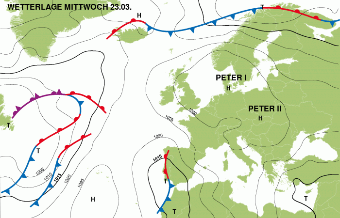 Wetterlage am Mittwoch, Hoch PETER herrscht über Europa - UBIMET
