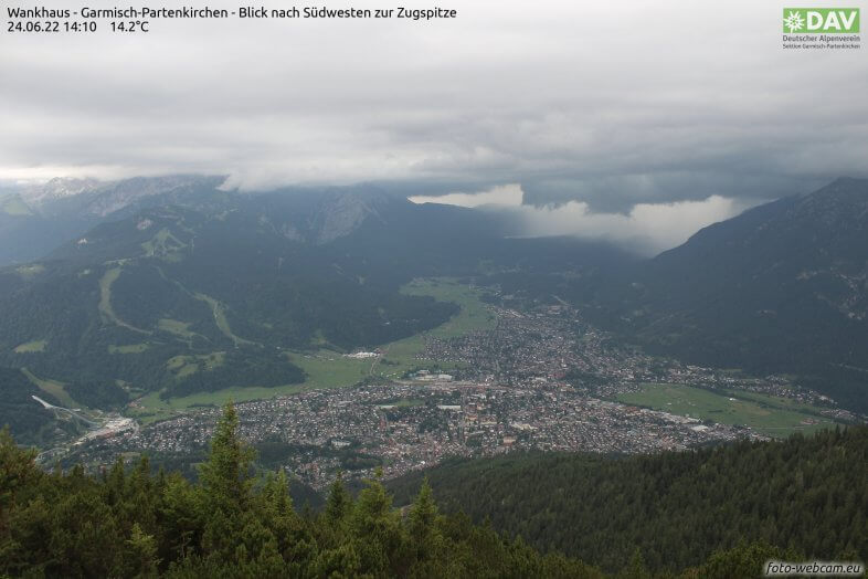 Webcambild vom Wankhaus bei Garmisch Patenkirchen Quelle: foto.webcam .eu
