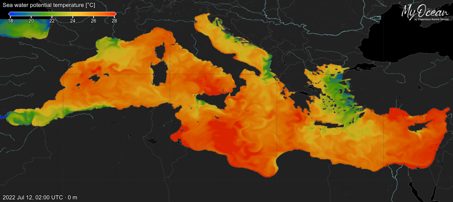 Wassertemperatur am Mittelmeer kratzt lokal an der 30-Grad-Marke