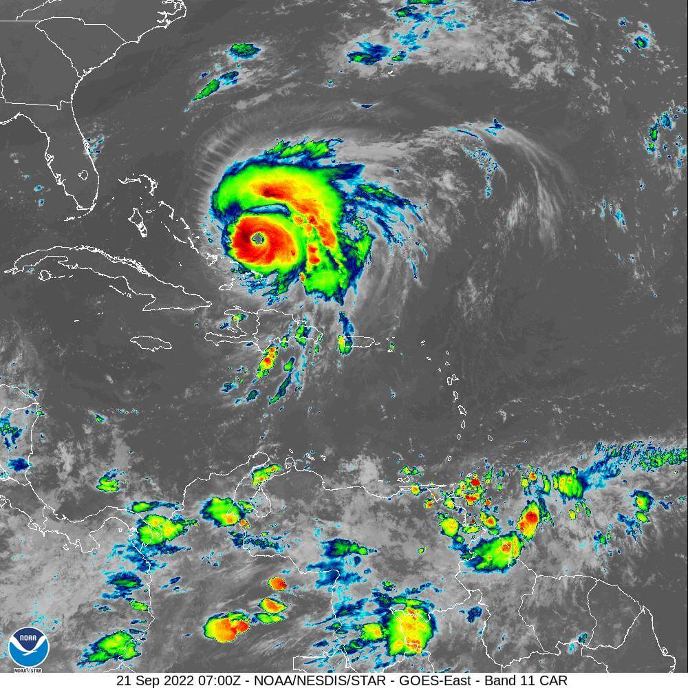 Hurrikan FIONA in der nördlichen Karibik. Quelle: NOAA
