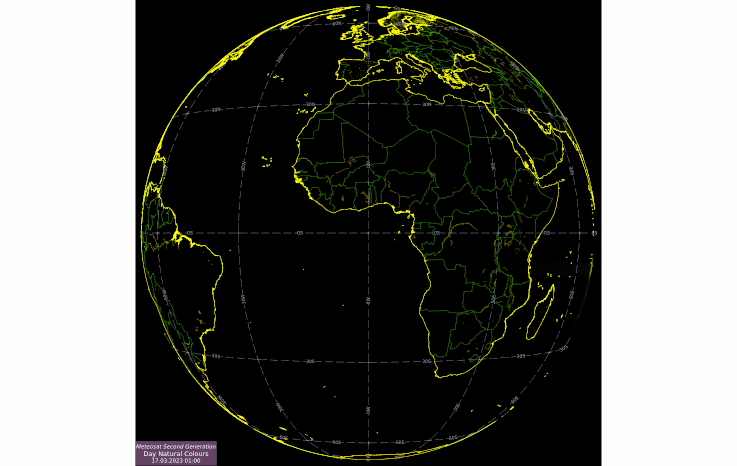 Satellitenbild-Animation am 17.03.2023 von 3 Uhr bis 17 Uhr - EUMETSAT, UBIMET