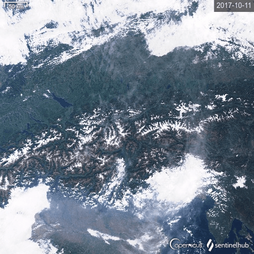 Animation der Schneelage in den Alpen vom Satellit (2017 bis 2023) - Copernicus/Sentinel 1
