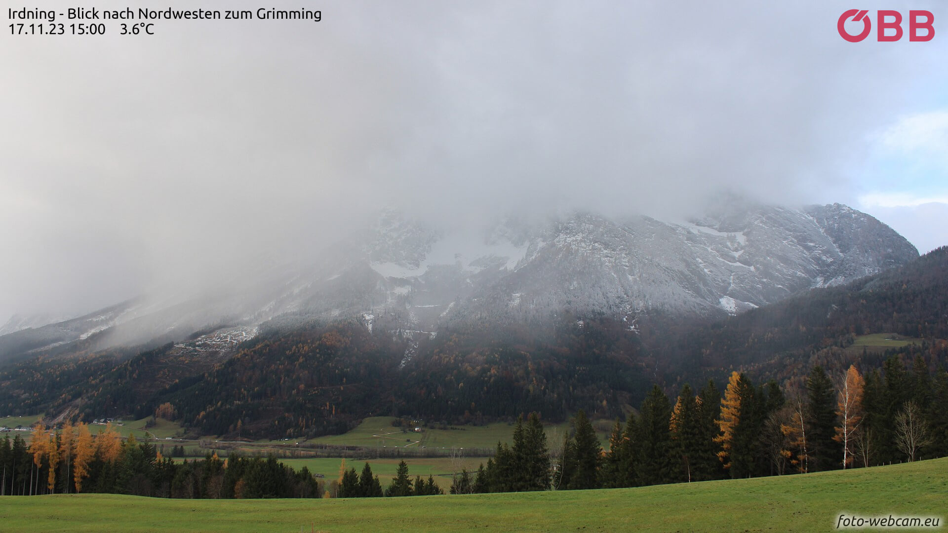 Regen, Schnee und Sonne beim Grimming - foto-webcam.eu