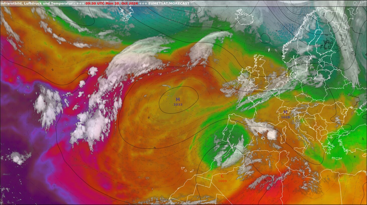 Satellitenbild vom 28.10.2024 um 10:30 Uhr © EUMETSAT/UBIMET