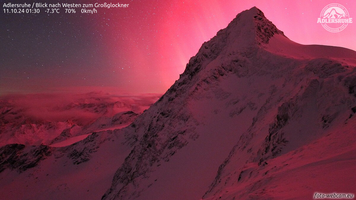 Nordlichter am Großglockner. © www.foto-webcam.eu