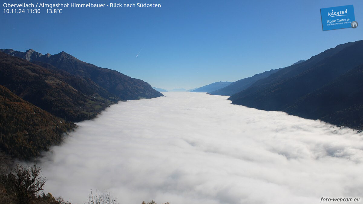 Hochnebel im Mölltal. © www.foto-webcam.eu