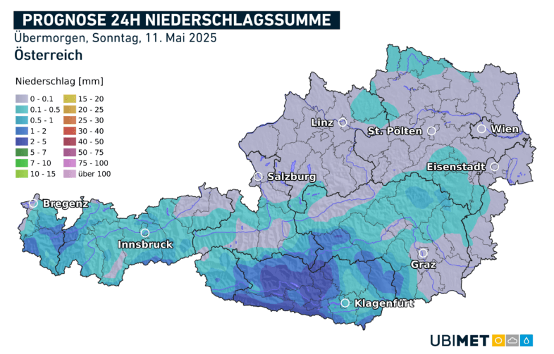 24-stündige Niederschlagsprognose für den 11.05.2025