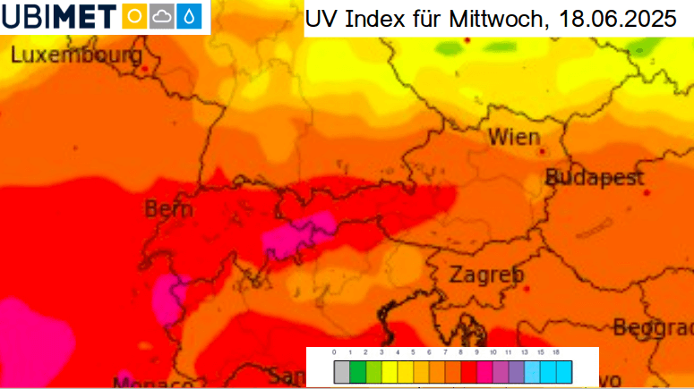 UV Index für Mittwoch, 18.06.2025