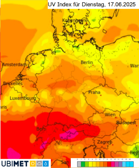 UV Index für Dienstag, 17.06.2025