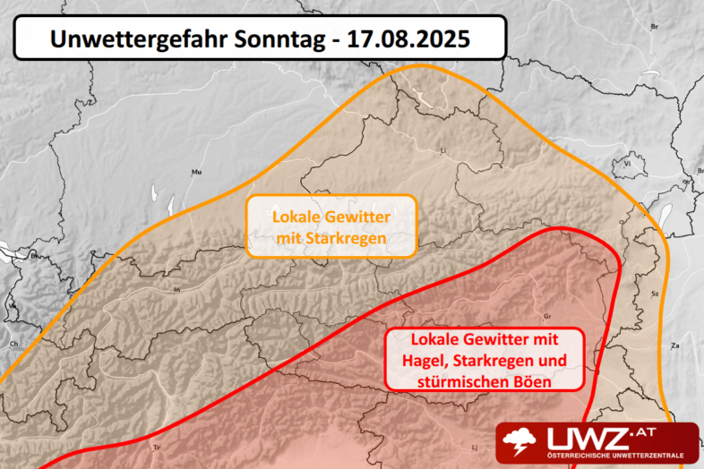 Gewitter und Unwetter - Prognose für den Sonntag