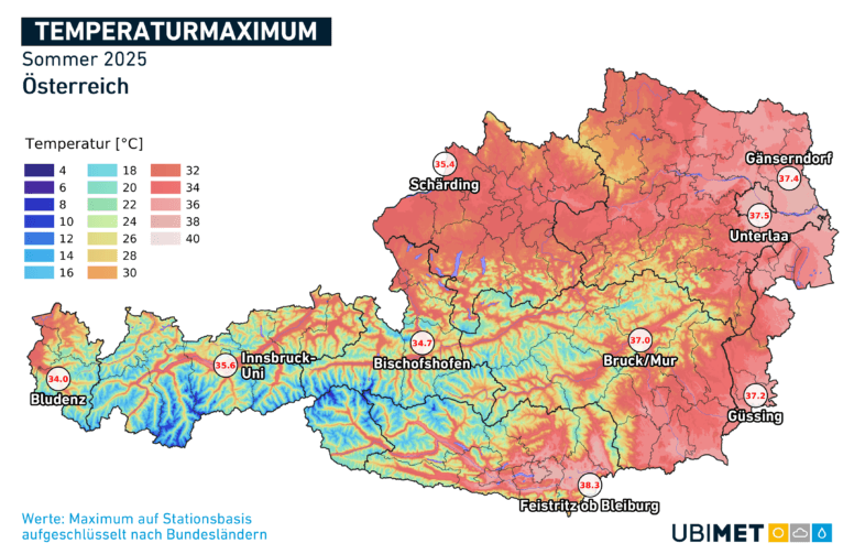 Höchstwerte im Sommer 2025 - UBIMET