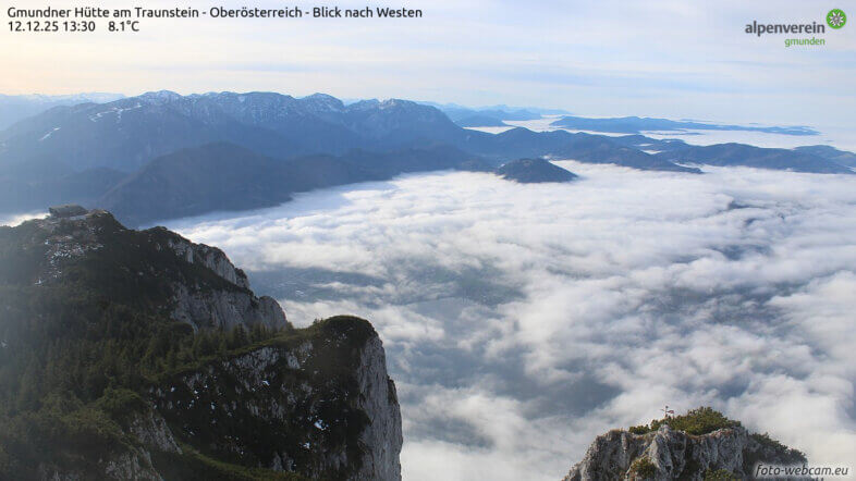 Am Samstag oben sonnig, unten neblig