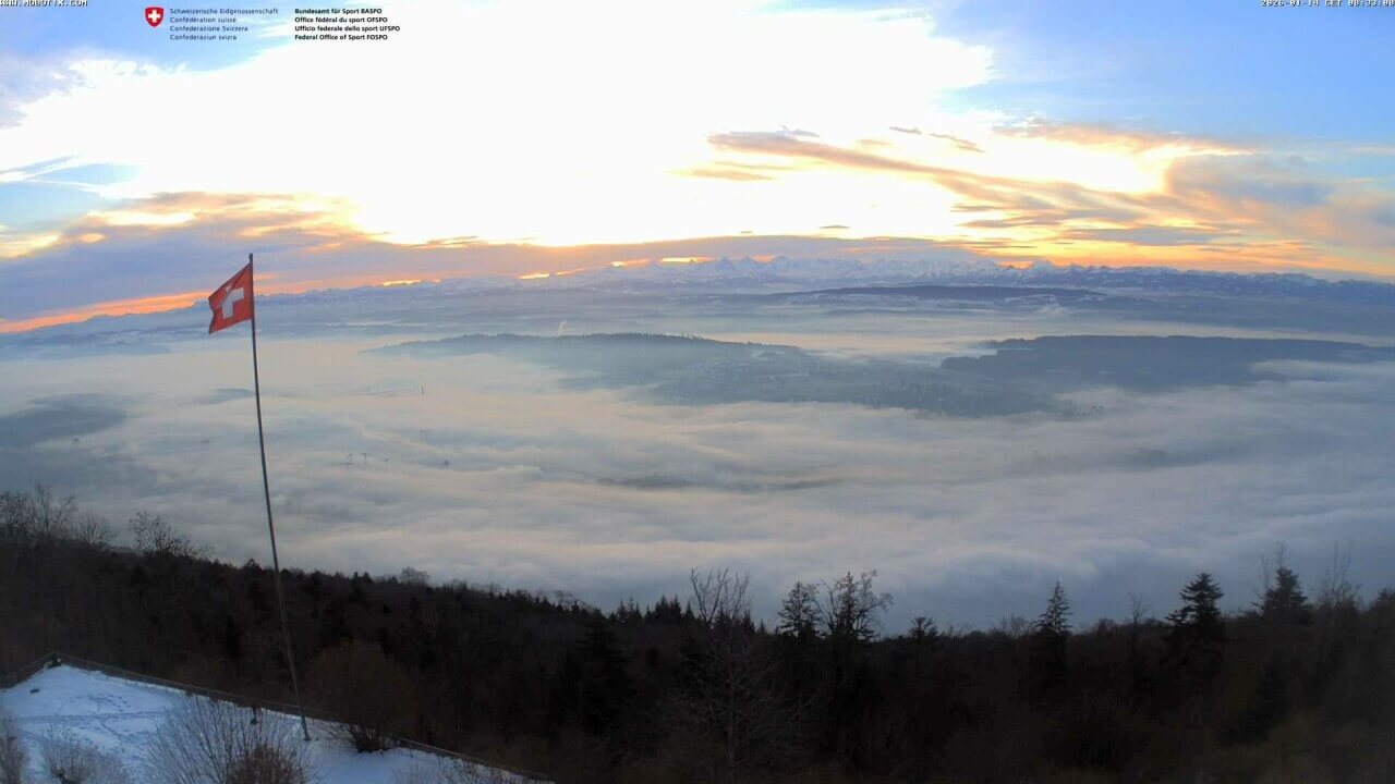 Am Freitag in den Niederungen Nebel, auf den Bergen Sonne