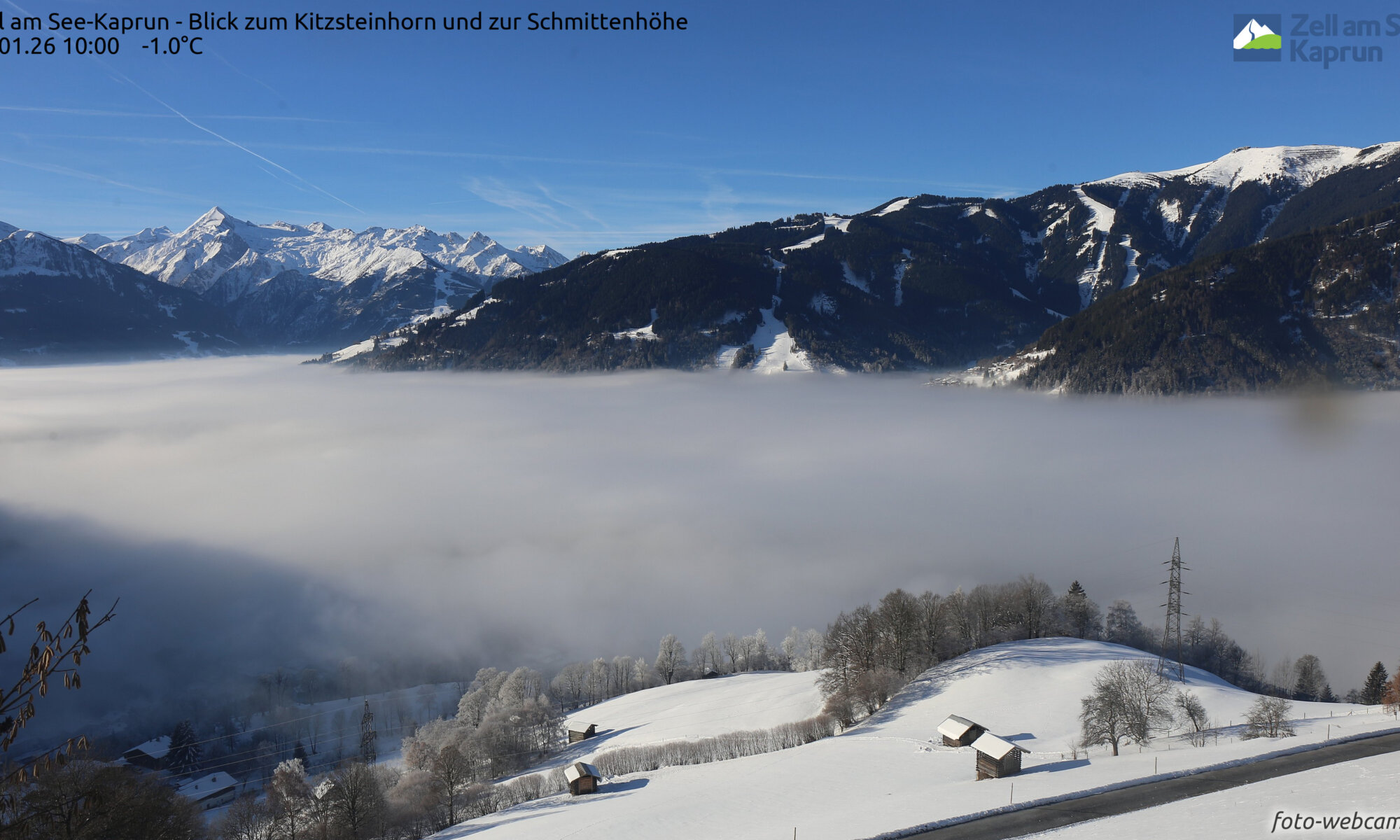 Blick auf den Zeller See mit Hochnebel @fotowebcam.eu