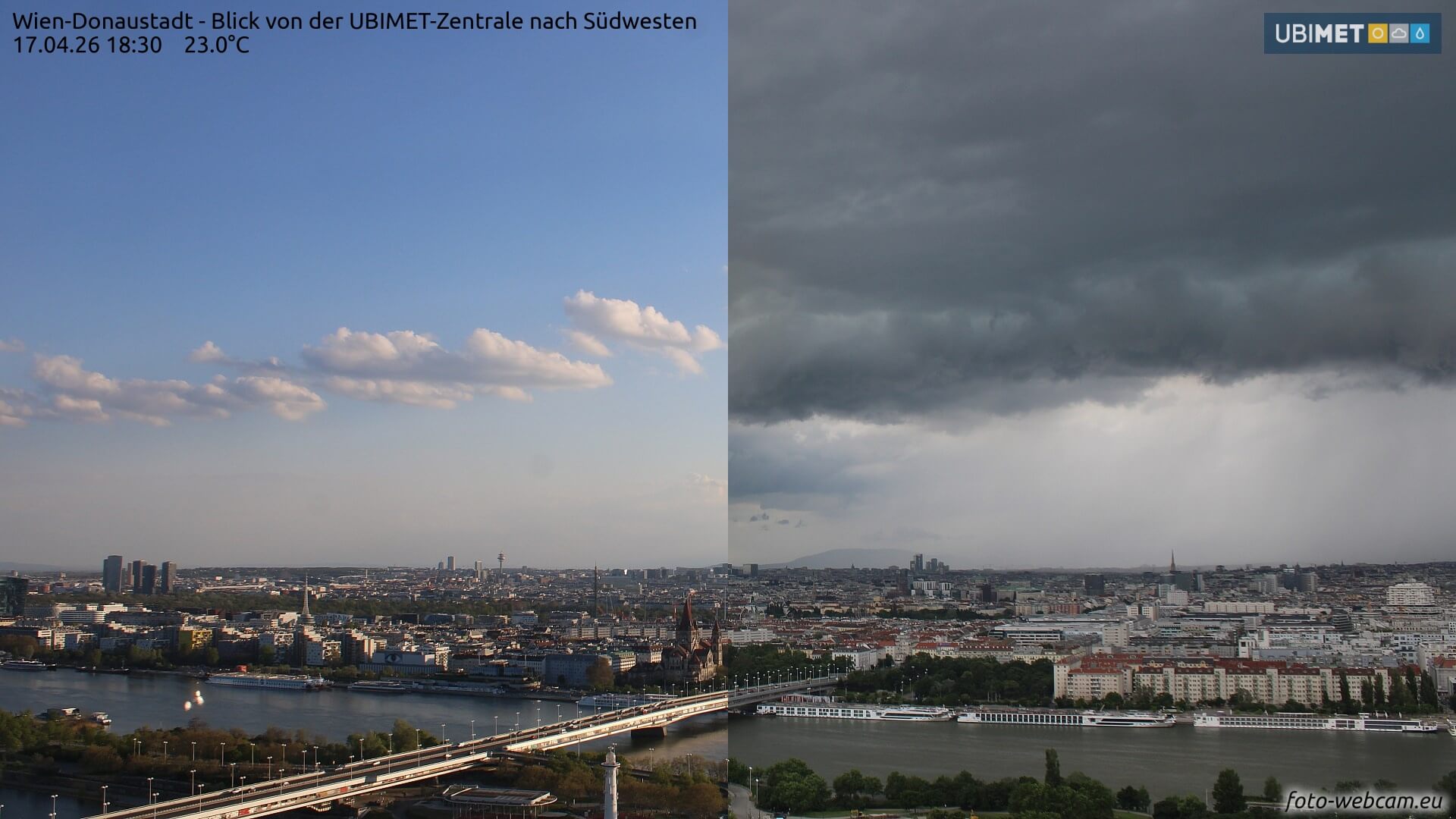 Zweigeteilt: Zuerst Sonne, dann Kaltfront und Gewitter.