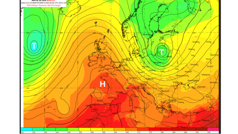 Großwetterlage über Europa / Quelle ECMWF/UBIMET