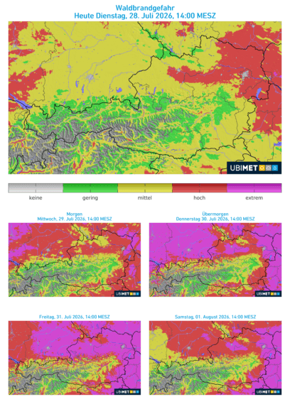 Waldbrandgefahr Quelle: UBIMET