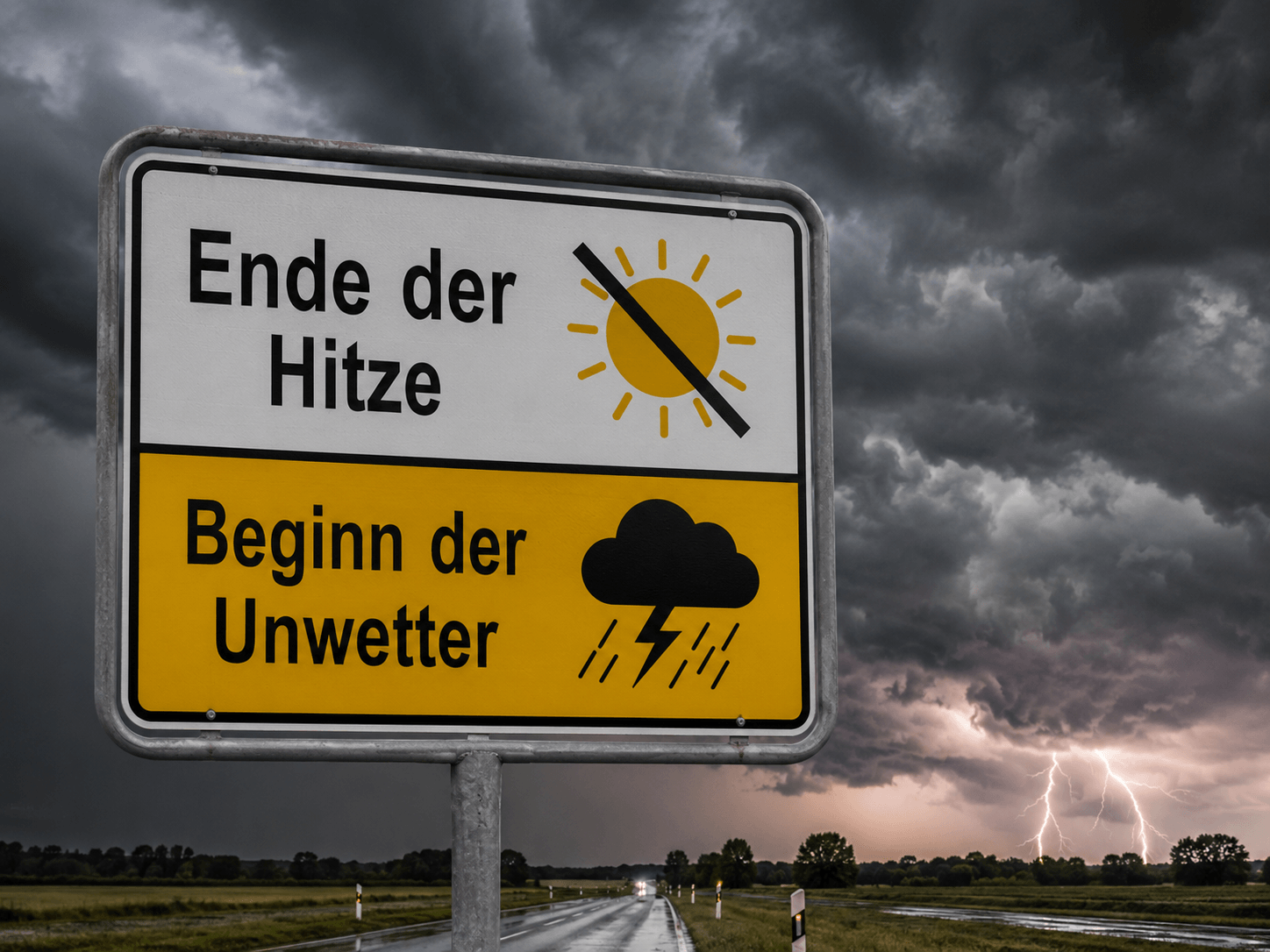 Die Hitze wird von unwetterartigen Gewittern abgelöst - KI-generiert